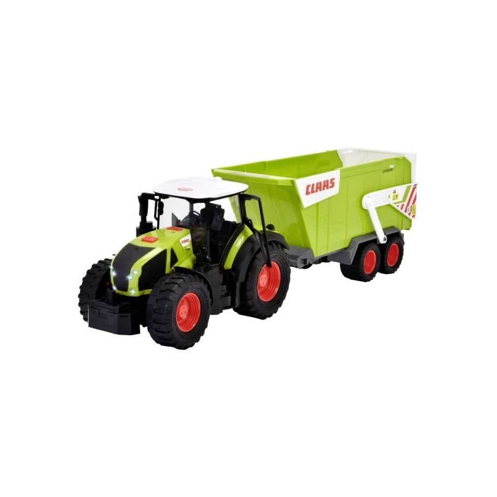 Dickie - Tracteur Claas + remorque 65cm - Son et lumiere - Benne bascu