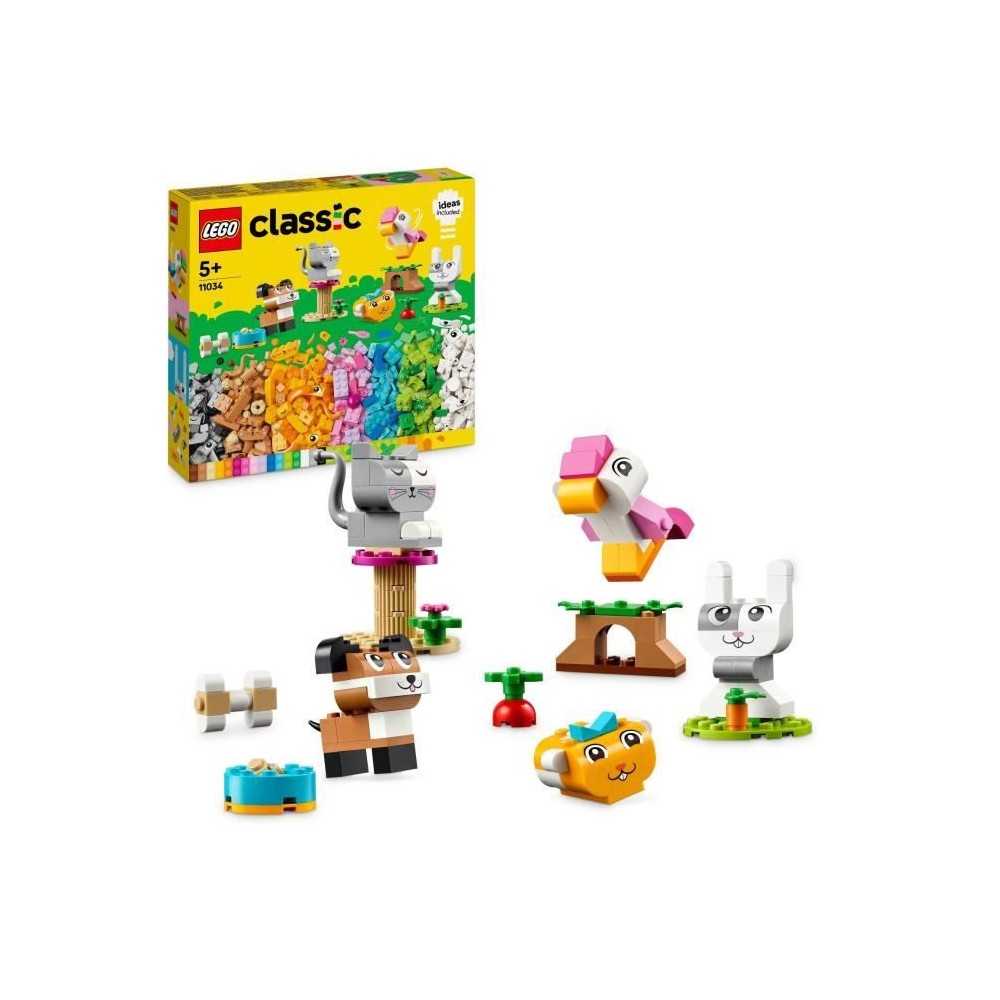 LEGO 11034 Classic Les Animaux de Compagnie Créatifs, Jouet avec Anim