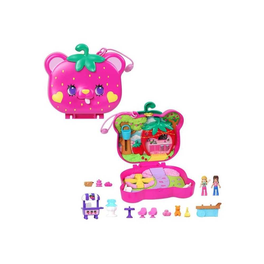 Polly Pocket-Ourson Fraise-Coffret et figurines, jouet de voyage HRD3