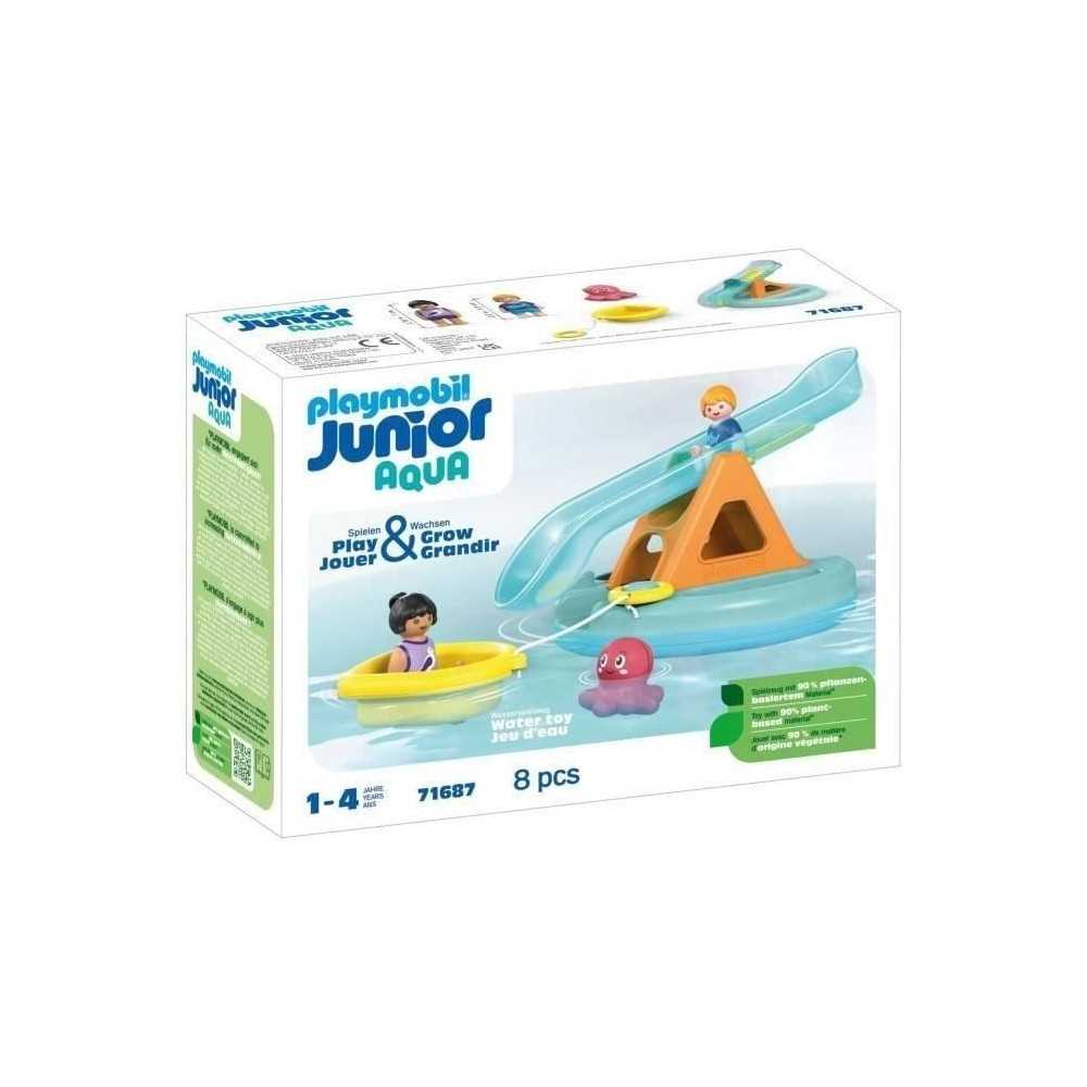 PLAYMOBIL Junior 71687 Ilôt avec toboggan aquatiqueComprend deux pers