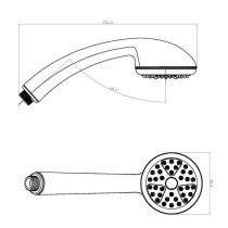 Douchette 1 jet Tamari Chrome - ROUSSEAU - ABS - Anti-calcaire - Econo