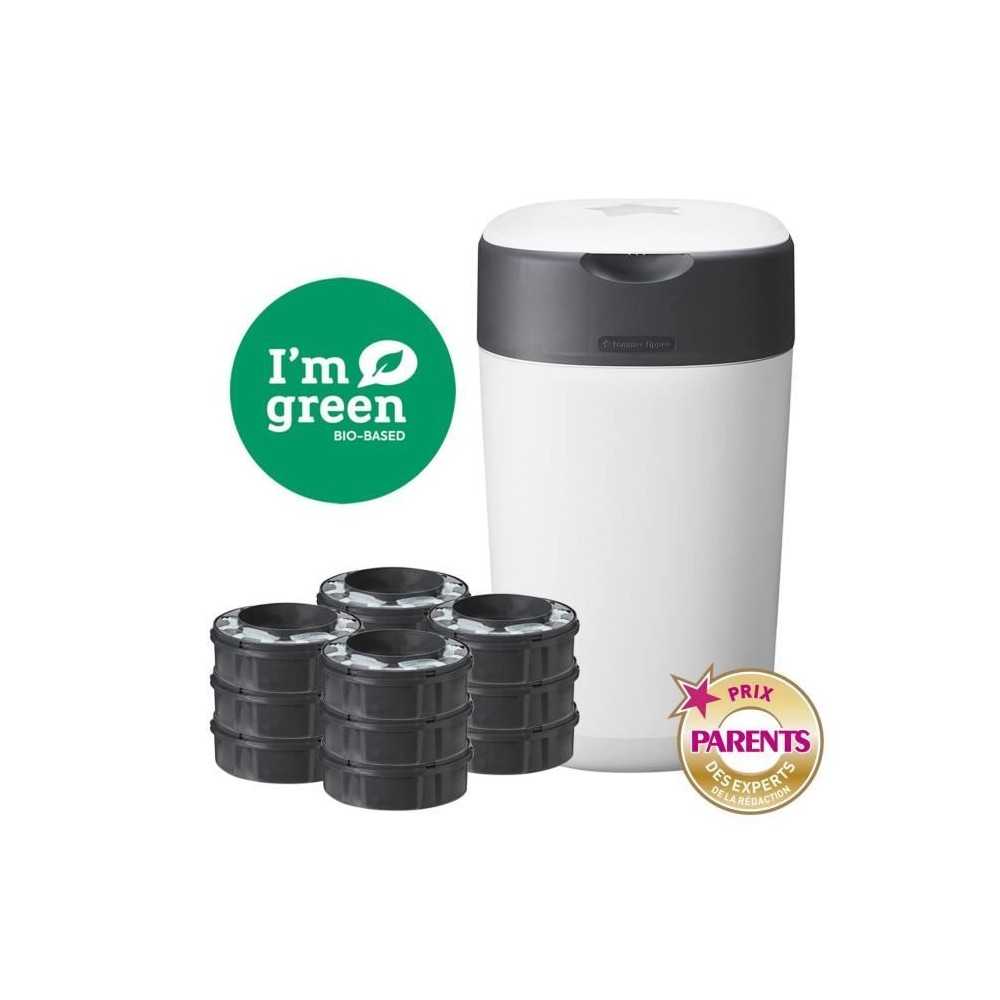 TOMMEE TIPPEE Poubelle a Couches Twist & Click, Starter Pack, Protecti