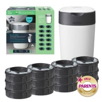 TOMMEE TIPPEE Poubelle a Couches Twist & Click, Starter Pack, Protecti