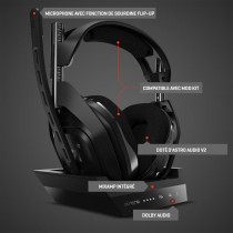 Casque Gamer - Sans fil - Logitech G - A50 - PS5, PS4, PC, MAC - Noir/