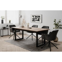 Table extensible Denver 80C - 200-240 x 75 x 90 cm - Chene artisan / a