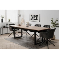 Table extensible Denver 80C - 200-240 x 75 x 90 cm - Chene artisan / a