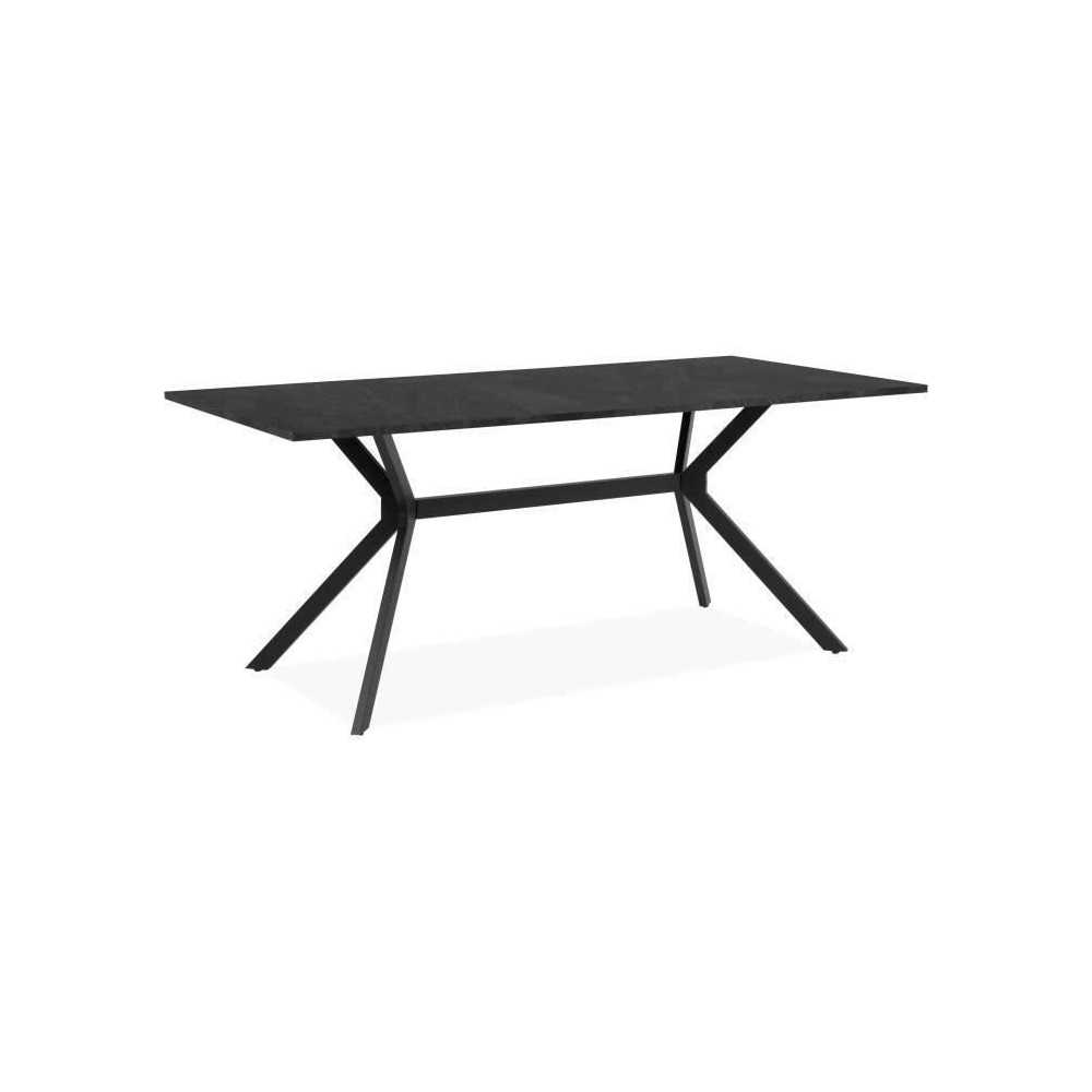 Table Onex 81A - 180 x 75 x 90 cm - Décor ardoise foncé / noir - 8 p