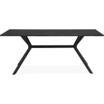 Table Onex 81A - 180 x 75 x 90 cm - Décor ardoise foncé / noir - 8 p