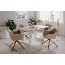 Table a manger extensible Houston - 160-200 x 75 x 90 cm - Plateau eff