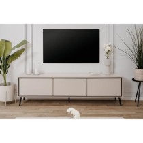 Meuble TV Arona - Capuccino / Noir - 3 abbatants - 175 x 50 x 38 cm