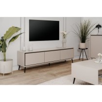 Meuble TV Arona - Capuccino / Noir - 3 abbatants - 175 x 50 x 38 cm