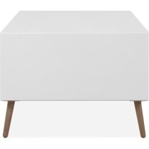 Table basse - ARONA - Rectangulaire - Blanc / Chene artisan - 94 x 40