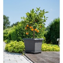 Pot de fleurs carré - GARDEN ID - Teramo noir-anthracite - 40 x 35 cm