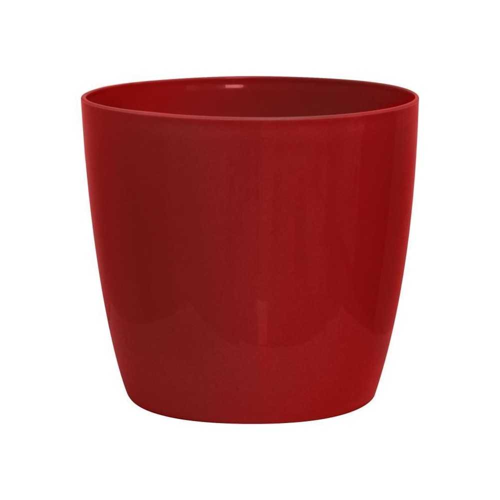 Cache-pot brillant - GARDEN ID - Shiny Rouge avec roulettes - 30 x 27