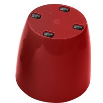 Cache-pot brillant - GARDEN ID - Shiny Rouge avec roulettes - 30 x 27