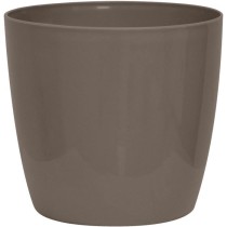 Cache-pot brillant - GARDEN ID - Shiny Taupe avec roulettes - 30 x 27