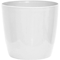 Cache-pot brillant - GARDEN ID - Shiny Blanc avec roulettes - 35 x 32