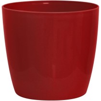 Cache-pot brillant - GARDEN ID - Shiny Rouge avec roulettes - 35 x 32