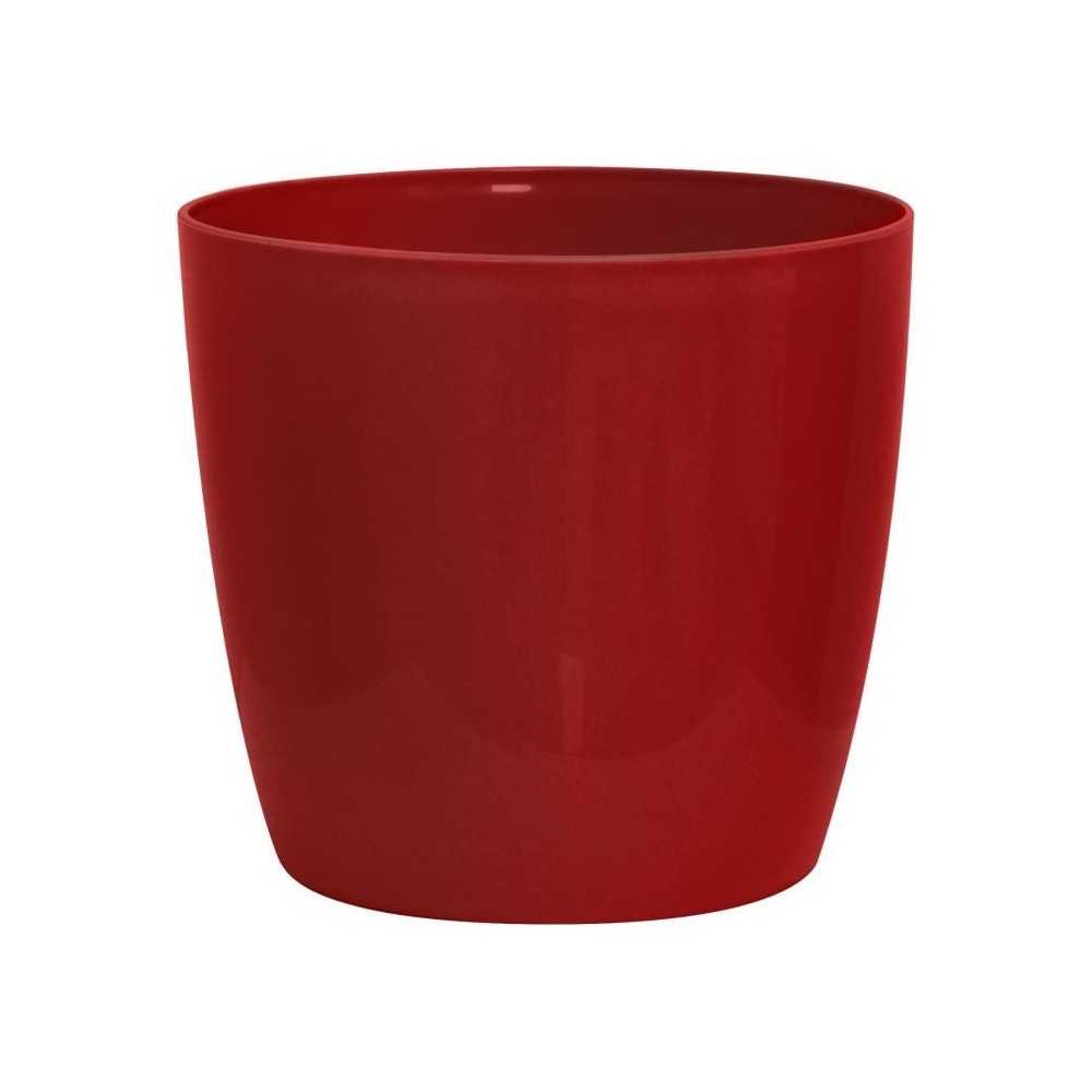 Cache-pot brillant - GARDEN ID - Shiny Rouge avec roulettes - 35 x 32