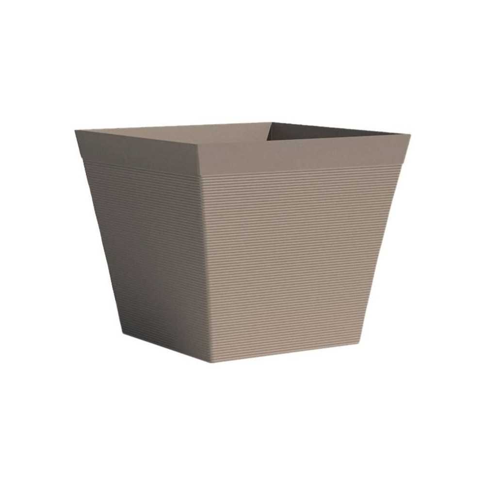 Pot carré - GARDEN ID - Green Care Impact Taupe - 29 x 26 cm - Garant