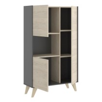 Buffet haut - Décor graphite et Chene - 3 portes + 1 niche - NESS - L