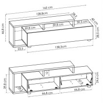 MEUBLE BAS TV 165 x 46 x 40cm - mélaminé - KRAM