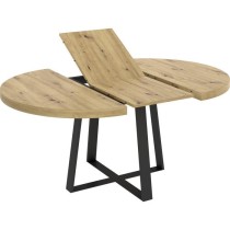 Table ronde extensible DUNA - 4 a 6 personnes - Décor chene - L110 x