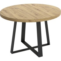 Table ronde extensible DUNA - 4 a 6 personnes - Décor chene - L110 x