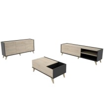 Ensemble meuble TV table basse buffet NESS - Mélaminé - Style scandi