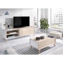 Ensemble salon NESS : Meuble TV + Table basse relevable - Mélaminé -