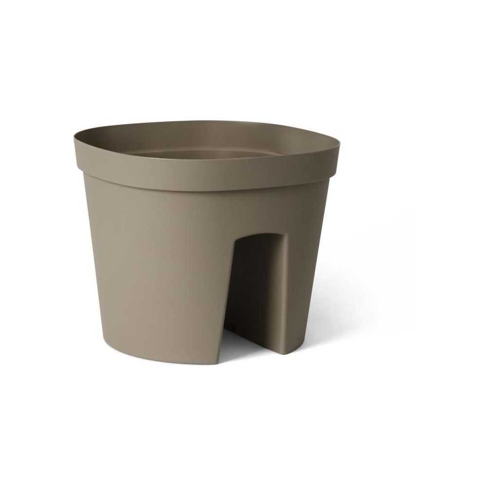 Pot balustrade - GARDEN ID Smile - Taupe 30 cm - S'adapte a toutes les