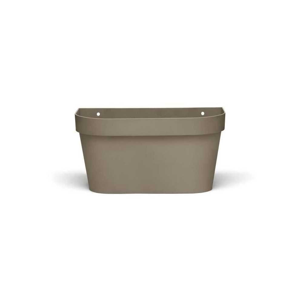 Pot mural - GARDEN ID Star - Taupe 36 x 16 cm - Réserve d'eau avec sy