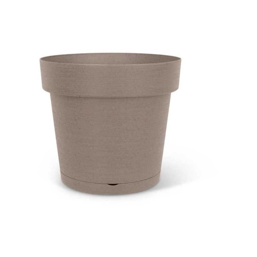 Pot a réserve d'eau - GARDEN ID Glamour - Taupe 40 cm - Surface granu