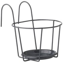 Porte Pot Balcon - GARDEN ID - 21 cm Anthracite - Taille Optimale - De