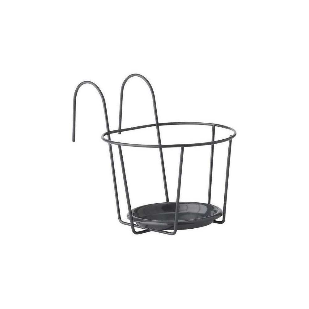 Porte Pot Balcon - GARDEN ID - 21 cm Anthracite - Taille Optimale - De