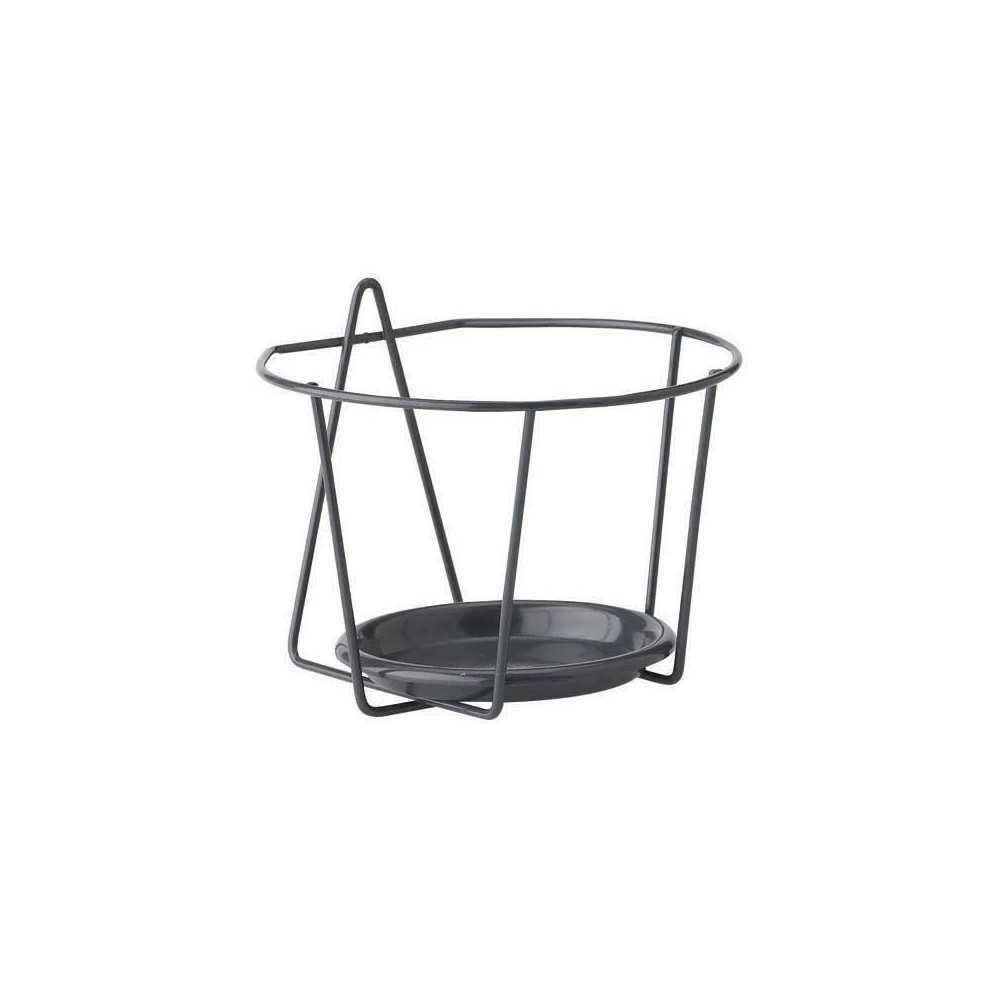 Porte Pot Mural - GARDEN ID - 21 cm Anthracite - Bonne Taille - Tout-e