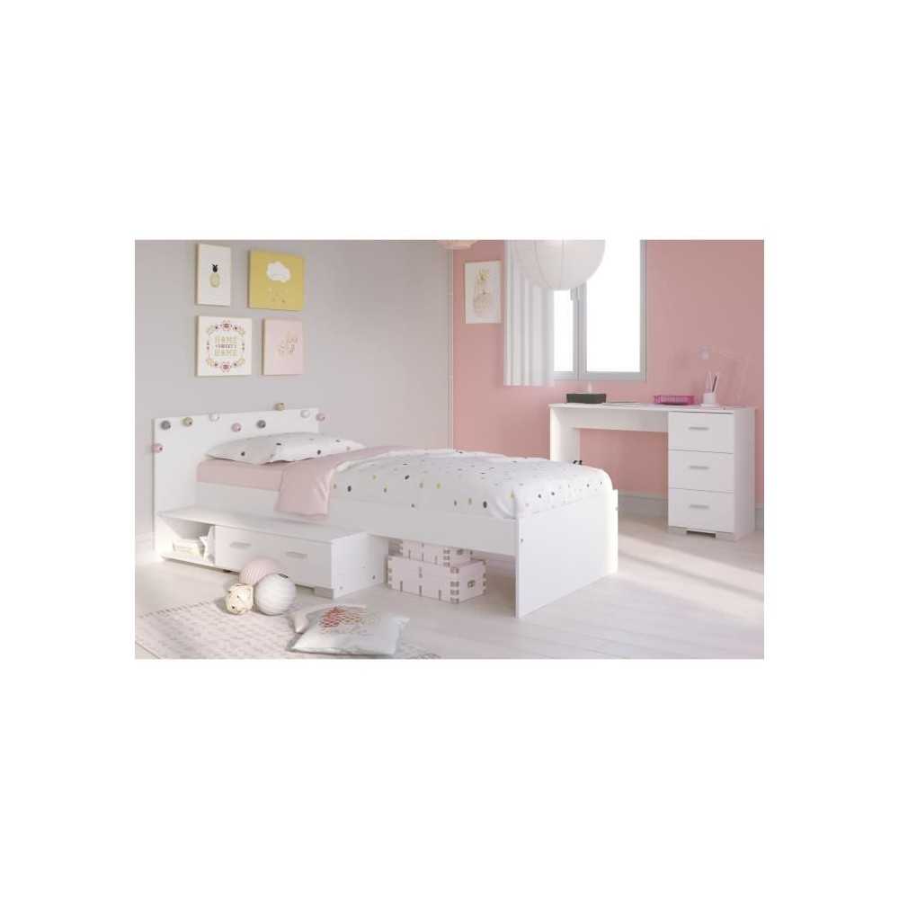 PARISOT Chambre enfant complete 2 pieces - Lit + bureau - Style essent