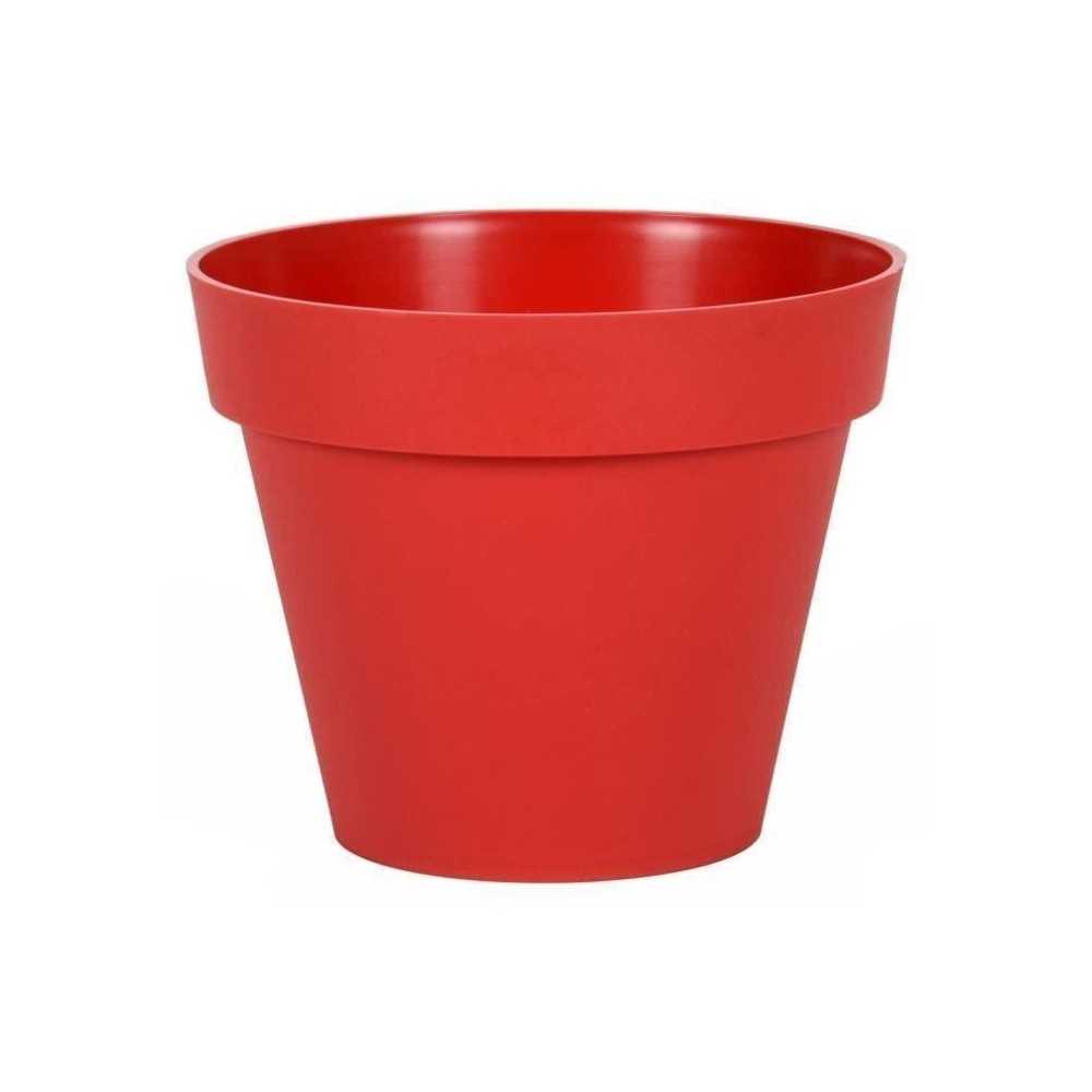 EDA Pot de fleur rond Toscane - Ø 30 x H 26 cm - 10 L - Rouge rubis