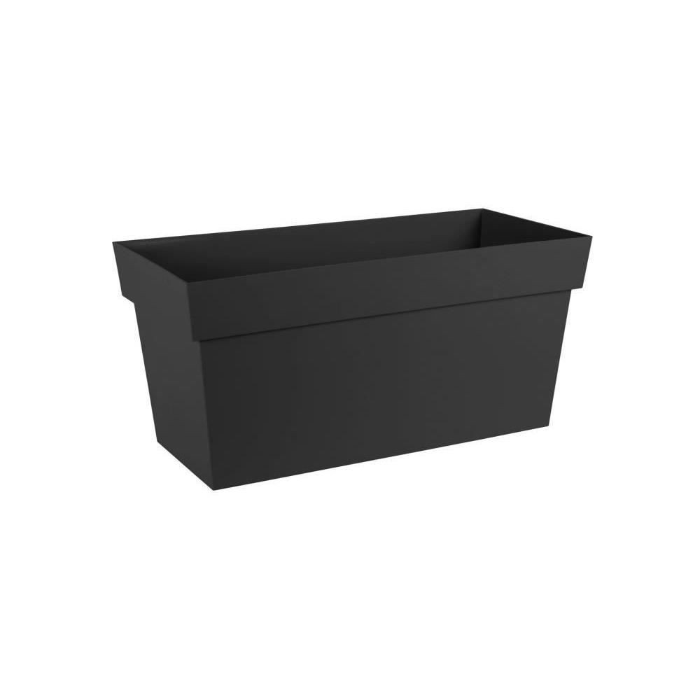 EDA Muret avec roulettes Toscane - 79 x 35 x H 39 cm - 74 L - Noir