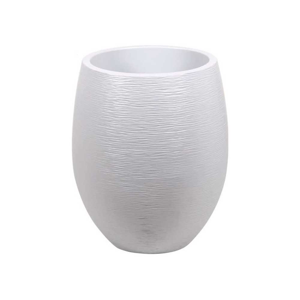 Pot rond Graphit - EDA PLASTIQUE - Contenance 53L - Blanc cérusé