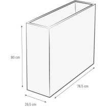 EDA PLASTIQUE Bac a fleurs Muret Loft Graphit - 46 L - 78,5 x 29,5 x 6