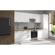 ATLAS Cuisine complete 8 éléments - Décor blanc - L300 x H52 x H82