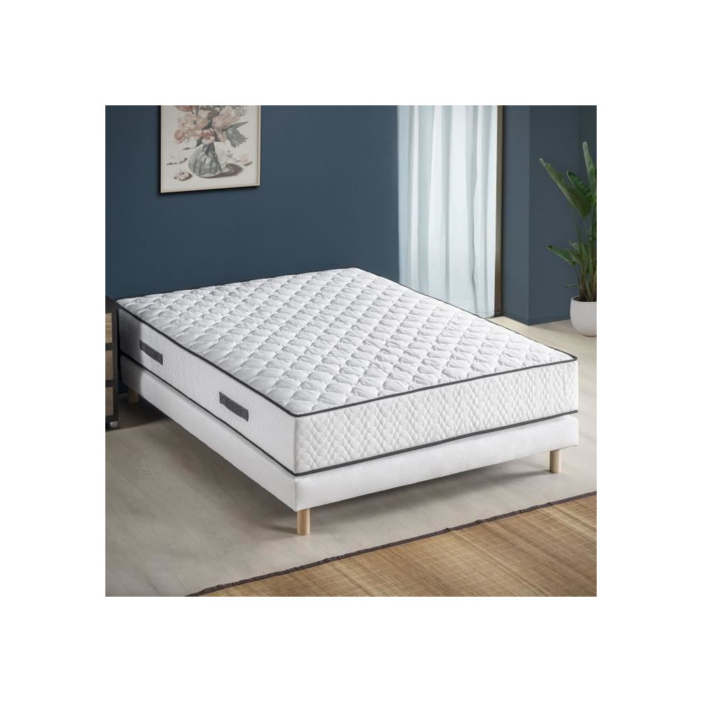 Ensemble matelas + sommier 140 x 190 cm - 580 Ressorts ensachés - 7 z