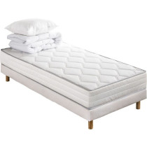 Pack pret a dormir Matelas + Sommier 90 x 190 cm + Couette + Oreiller