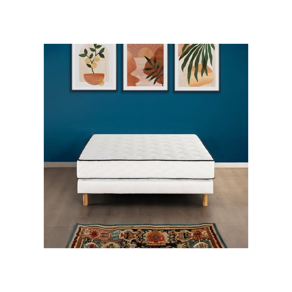 DEKO DREAM Détente Ensemble matelas + sommier 140 x 190 cm - Ressorts