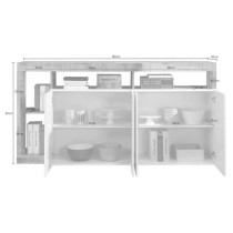 Buffet MAESTRO - Panneaux de particules - Effet Bois Vintage et blanc