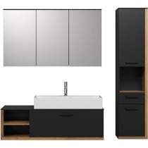 SYNNAX Salle de bain complete - Meuble sous vasque + vasque + armoire