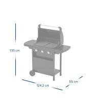 Barbecue gaz CLASS 3L COMPACT 3 brûleurs en acier - Surface de cuisso