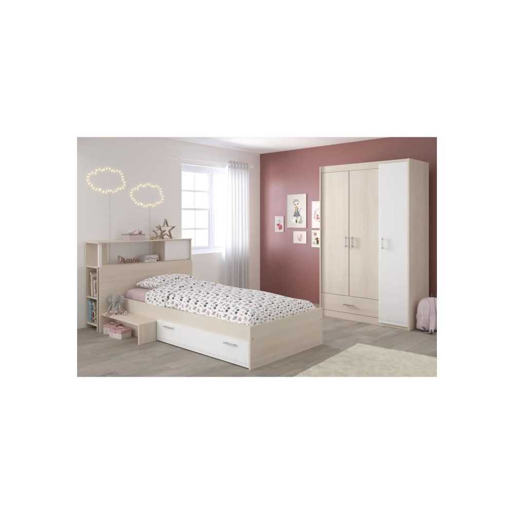 PARISOT Chambre enfant complete - Tete de lit + lit + armoire - Style