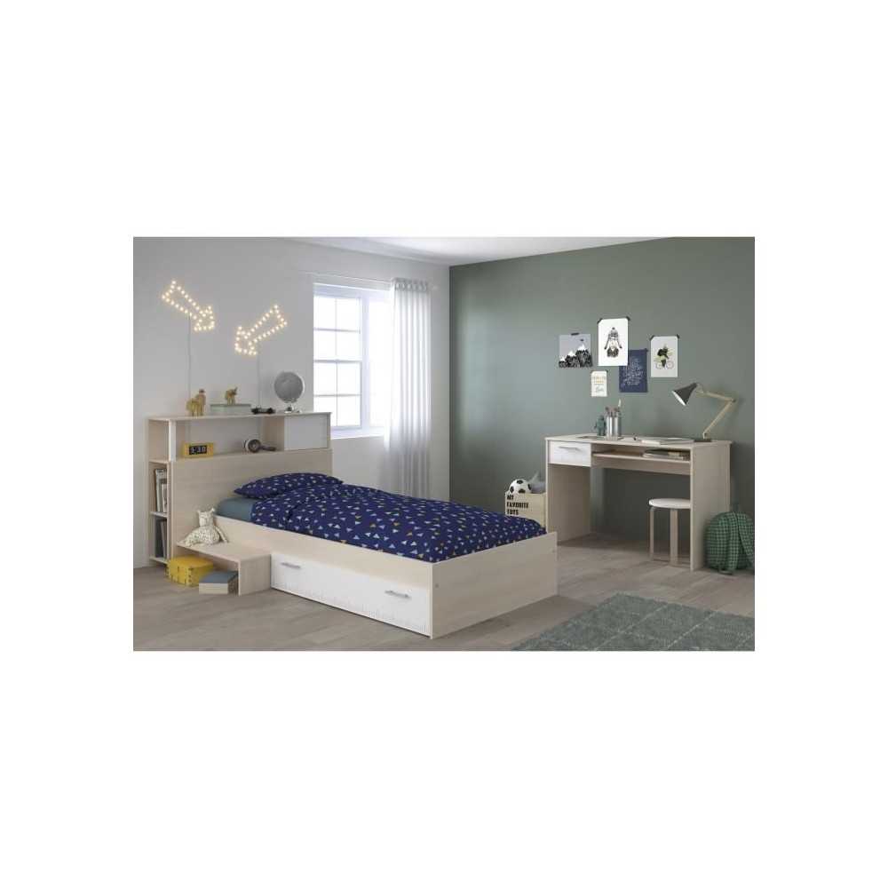 PARISOT Chambre enfant complete Tete de lit + lit + bureau - Style con